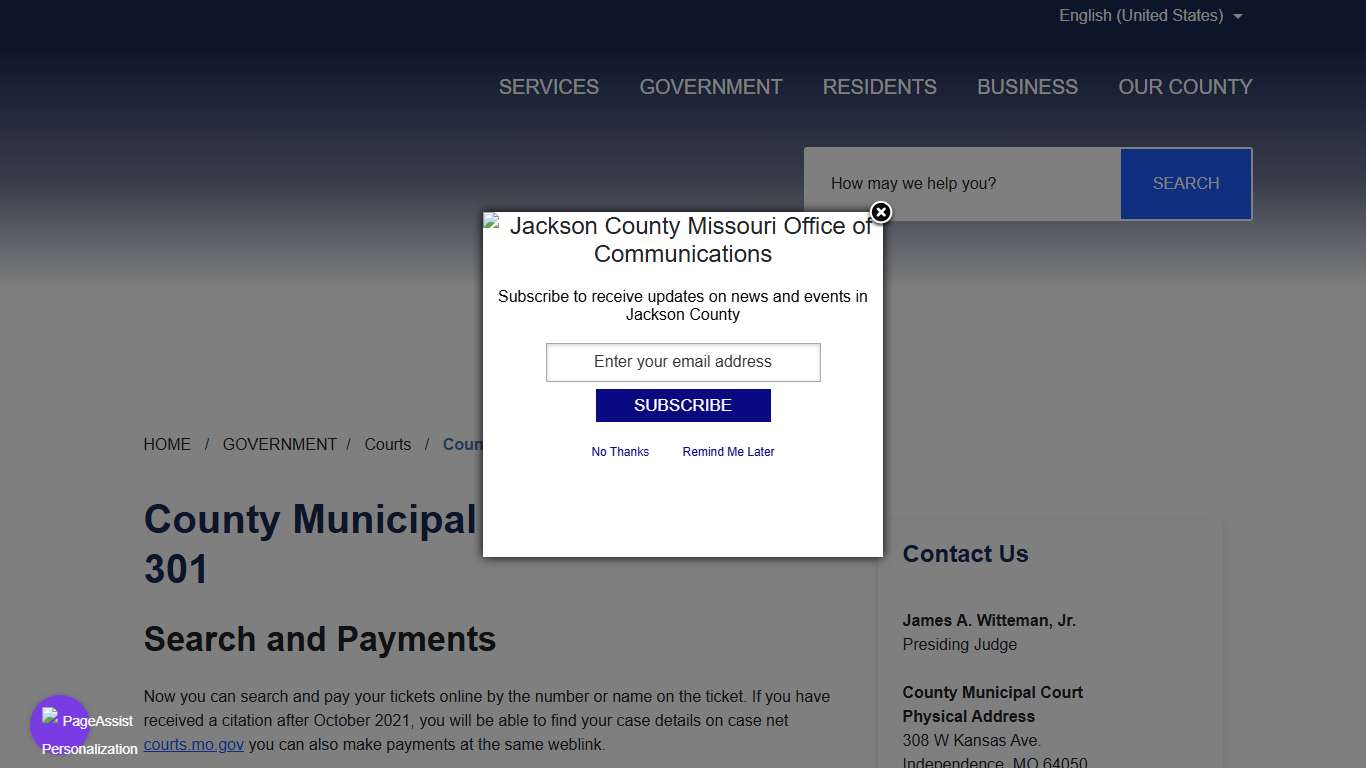 County Municipal Court - Division 301 - Jackson County MO